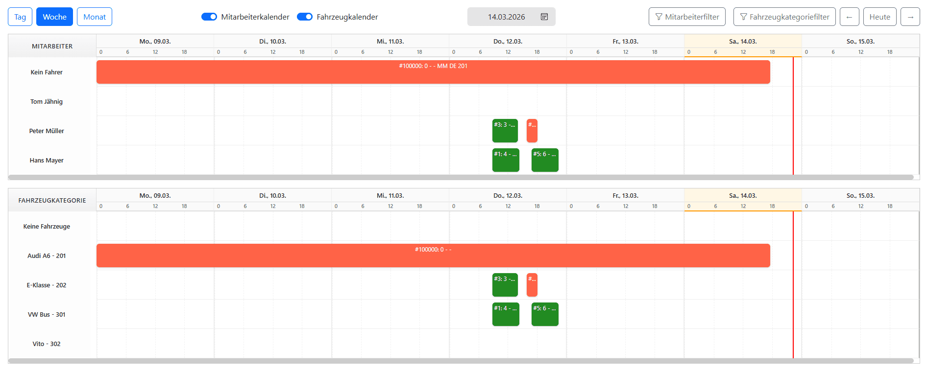 Wochenkalender in easyTransfer